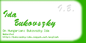 ida bukovszky business card